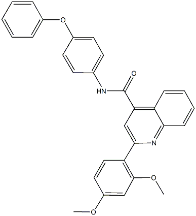 2-(2,4-dimethoxyphenyl)-N-(4-phenoxyphenyl)-4-quinolinecarboxamide 结构式