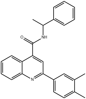 2-(3,4-dimethylphenyl)-N-(1-phenylethyl)-4-quinolinecarboxamide 结构式