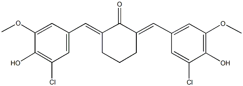 2,6-bis(3-chloro-4-hydroxy-5-methoxybenzylidene)cyclohexanone 结构式