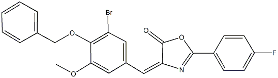 4-[4-(benzyloxy)-3-bromo-5-methoxybenzylidene]-2-(4-fluorophenyl)-1,3-oxazol-5(4H)-one 结构式