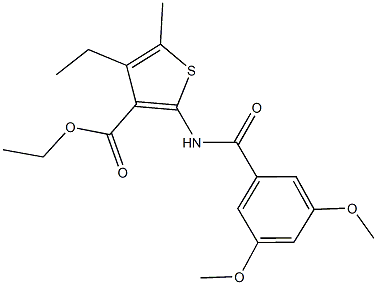 ethyl 2-[(3,5-dimethoxybenzoyl)amino]-4-ethyl-5-methyl-3-thiophenecarboxylate 结构式