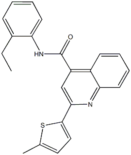 N-(2-ethylphenyl)-2-(5-methyl-2-thienyl)-4-quinolinecarboxamide 结构式