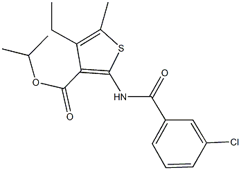 isopropyl 2-[(3-chlorobenzoyl)amino]-4-ethyl-5-methyl-3-thiophenecarboxylate 结构式