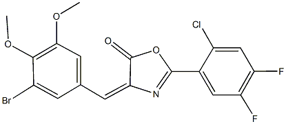 4-(3-bromo-4,5-dimethoxybenzylidene)-2-(2-chloro-4,5-difluorophenyl)-1,3-oxazol-5(4H)-one 结构式