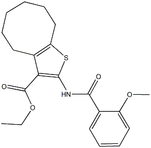 ethyl 2-[(2-methoxybenzoyl)amino]-4,5,6,7,8,9-hexahydrocycloocta[b]thiophene-3-carboxylate 结构式