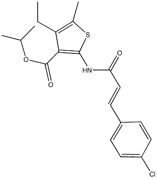 isopropyl 2-{[3-(4-chlorophenyl)acryloyl]amino}-4-ethyl-5-methyl-3-thiophenecarboxylate 结构式