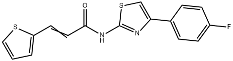 N-[4-(4-fluorophenyl)-1,3-thiazol-2-yl]-3-(2-thienyl)acrylamide 结构式