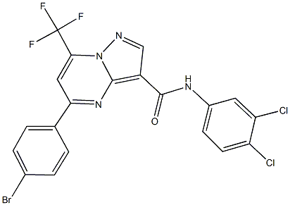 5-(4-bromophenyl)-N-(3,4-dichlorophenyl)-7-(trifluoromethyl)pyrazolo[1,5-a]pyrimidine-3-carboxamide 结构式