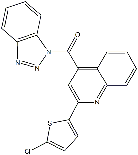 4-(1H-1,2,3-benzotriazol-1-ylcarbonyl)-2-(5-chloro-2-thienyl)quinoline 结构式