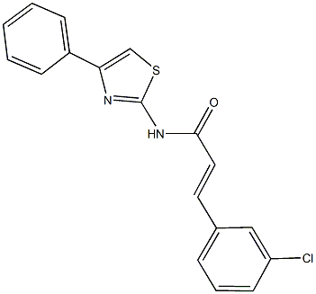 3-(3-chlorophenyl)-N-(4-phenyl-1,3-thiazol-2-yl)acrylamide 结构式