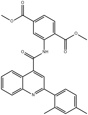 dimethyl 2-({[2-(2,4-dimethylphenyl)-4-quinolinyl]carbonyl}amino)terephthalate 结构式