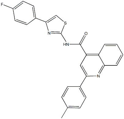 N-[4-(4-fluorophenyl)-1,3-thiazol-2-yl]-2-(4-methylphenyl)-4-quinolinecarboxamide 结构式