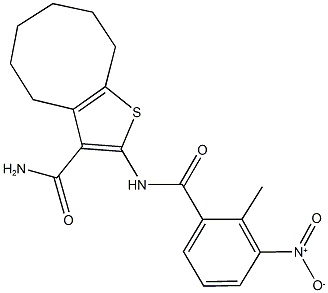 2-({3-nitro-2-methylbenzoyl}amino)-4,5,6,7,8,9-hexahydrocycloocta[b]thiophene-3-carboxamide 结构式