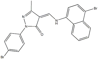 4-{[(4-bromo-1-naphthyl)amino]methylene}-2-(4-bromophenyl)-5-methyl-2,4-dihydro-3H-pyrazol-3-one 结构式