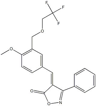 4-{4-methoxy-3-[(2,2,2-trifluoroethoxy)methyl]benzylidene}-3-phenyl-5(4H)-isoxazolone 结构式