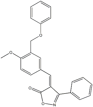 4-[4-methoxy-3-(phenoxymethyl)benzylidene]-3-phenyl-5(4H)-isoxazolone 结构式