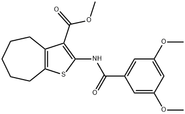 methyl 2-[(3,5-dimethoxybenzoyl)amino]-5,6,7,8-tetrahydro-4H-cyclohepta[b]thiophene-3-carboxylate 结构式