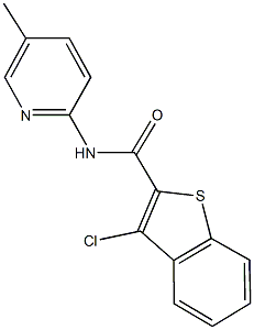 3-chloro-N-(5-methyl-2-pyridinyl)-1-benzothiophene-2-carboxamide 结构式