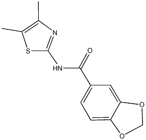 N-(4,5-dimethyl-1,3-thiazol-2-yl)-1,3-benzodioxole-5-carboxamide 结构式