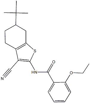 N-(6-tert-butyl-3-cyano-4,5,6,7-tetrahydro-1-benzothien-2-yl)-2-ethoxybenzamide 结构式