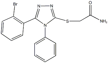 2-{[5-(2-bromophenyl)-4-phenyl-4H-1,2,4-triazol-3-yl]sulfanyl}acetamide 结构式