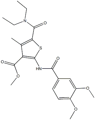 methyl 5-[(diethylamino)carbonyl]-2-[(3,4-dimethoxybenzoyl)amino]-4-methyl-3-thiophenecarboxylate 结构式