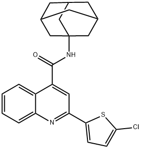 N-(1-adamantyl)-2-(5-chloro-2-thienyl)-4-quinolinecarboxamide 结构式