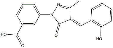 3-[4-(2-hydroxybenzylidene)-3-methyl-5-oxo-4,5-dihydro-1H-pyrazol-1-yl]benzoic acid 结构式