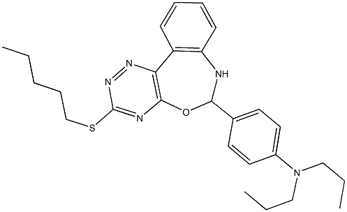 4-[3-(pentylsulfanyl)-6,7-dihydro[1,2,4]triazino[5,6-d][3,1]benzoxazepin-6-yl]-N,N-dipropylaniline 结构式