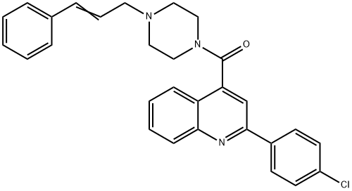 2-(4-chlorophenyl)-4-[(4-cinnamyl-1-piperazinyl)carbonyl]quinoline 结构式