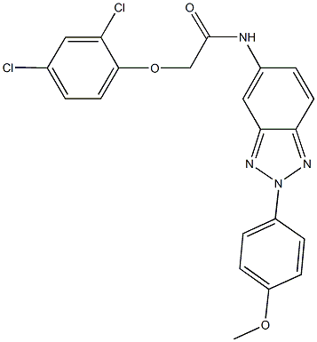 2-(2,4-dichlorophenoxy)-N-[2-(4-methoxyphenyl)-2H-1,2,3-benzotriazol-5-yl]acetamide 结构式