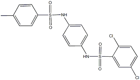 2,5-dichloro-N-(4-{[(4-methylphenyl)sulfonyl]amino}phenyl)benzenesulfonamide 结构式