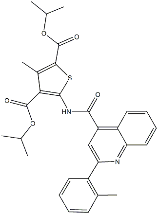 diisopropyl 3-methyl-5-({[2-(2-methylphenyl)-4-quinolinyl]carbonyl}amino)-2,4-thiophenedicarboxylate 结构式