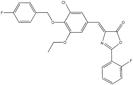 4-{3-chloro-5-ethoxy-4-[(4-fluorobenzyl)oxy]benzylidene}-2-(2-fluorophenyl)-1,3-oxazol-5(4H)-one 结构式