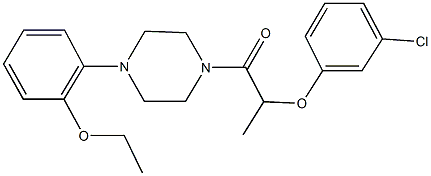 1-[2-(3-chlorophenoxy)propanoyl]-4-(2-ethoxyphenyl)piperazine 结构式