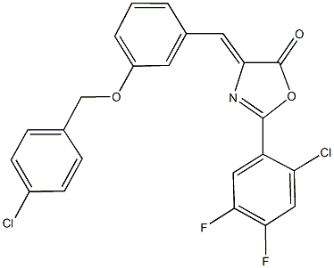 4-{3-[(4-chlorobenzyl)oxy]benzylidene}-2-(2-chloro-4,5-difluorophenyl)-1,3-oxazol-5(4H)-one 结构式