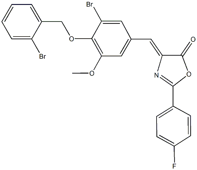 4-{3-bromo-4-[(2-bromobenzyl)oxy]-5-methoxybenzylidene}-2-(4-fluorophenyl)-1,3-oxazol-5(4H)-one 结构式