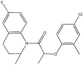 1-[2-(4-chloro-2-methylphenoxy)propanoyl]-6-fluoro-2-methyl-1,2,3,4-tetrahydroquinoline 结构式