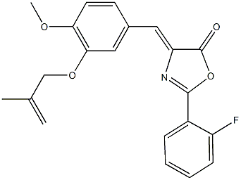 2-(2-fluorophenyl)-4-{4-methoxy-3-[(2-methyl-2-propenyl)oxy]benzylidene}-1,3-oxazol-5(4H)-one 结构式