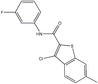 3-chloro-N-(3-fluorophenyl)-6-methyl-1-benzothiophene-2-carboxamide 结构式