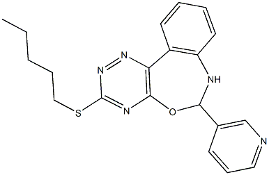 3-(pentylsulfanyl)-6-(3-pyridinyl)-6,7-dihydro[1,2,4]triazino[5,6-d][3,1]benzoxazepine 结构式