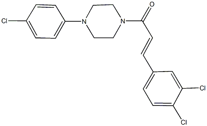 1-(4-chlorophenyl)-4-[3-(3,4-dichlorophenyl)acryloyl]piperazine 结构式