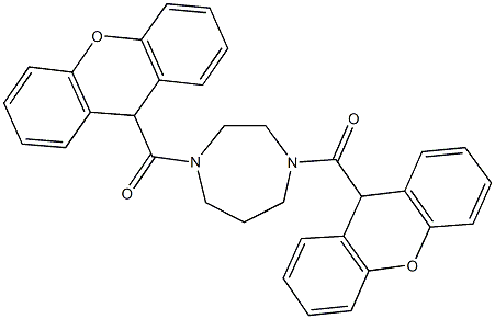 1,4-bis(9H-xanthen-9-ylcarbonyl)-1,4-diazepane 结构式