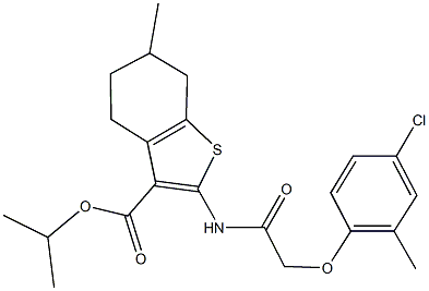 isopropyl 2-{[(4-chloro-2-methylphenoxy)acetyl]amino}-6-methyl-4,5,6,7-tetrahydro-1-benzothiophene-3-carboxylate 结构式