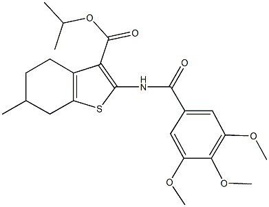 isopropyl 6-methyl-2-[(3,4,5-trimethoxybenzoyl)amino]-4,5,6,7-tetrahydro-1-benzothiophene-3-carboxylate 结构式