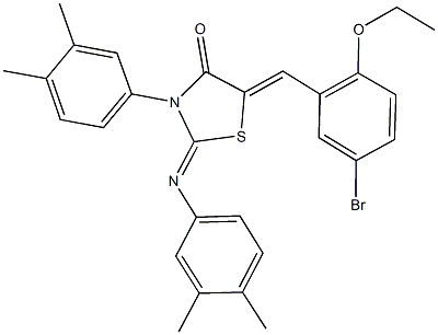 5-(5-bromo-2-ethoxybenzylidene)-3-(3,4-dimethylphenyl)-2-[(3,4-dimethylphenyl)imino]-1,3-thiazolidin-4-one 结构式