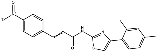 N-[4-(2,4-dimethylphenyl)-1,3-thiazol-2-yl]-3-{4-nitrophenyl}acrylamide 结构式