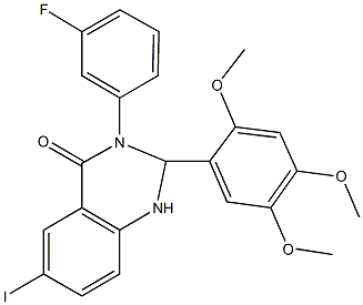 3-(3-fluorophenyl)-6-iodo-2-(2,4,5-trimethoxyphenyl)-2,3-dihydro-4(1H)-quinazolinone 结构式