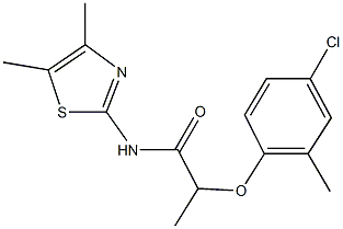 2-(4-chloro-2-methylphenoxy)-N-(4,5-dimethyl-1,3-thiazol-2-yl)propanamide 结构式