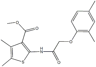 methyl 2-{[(2,4-dimethylphenoxy)acetyl]amino}-4,5-dimethyl-3-thiophenecarboxylate 结构式